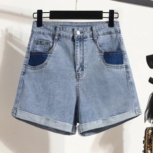 Plus-storlek L-5XL Y2K denimshorts för kvinnor Hög midja Fashion Summer Street Sexig Jean Pant Kvinnliga kläder 240506