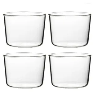 Disposable Cups Straws 4pcs 200 ML Simple Glass Cupcake Dessert Reusable Drink #j