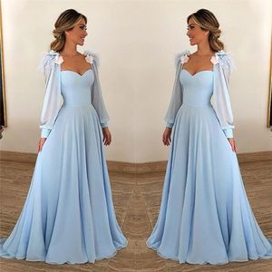 Elegant axelbandslös lång chiffon prom klänningar charmiga blommor puffhylsa prom klänningar a-line festklänningar vestidos de gala 245t