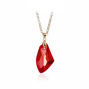 Fashion Charm Sorcerer Philosopher's Magic Stone Necklace Red Acrylic Pendant Jewelry for Girls Women Gifts