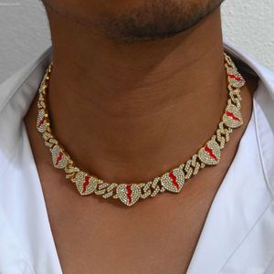 personalized and trendy hip hop mens cuban chain love oil drop design necklace versatile designers design holiday gifts