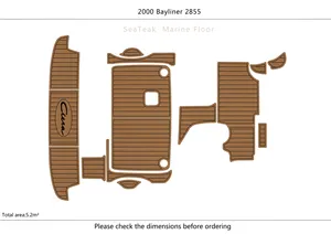 Bath Mats 2000 Bayliner 2855 Cockpit Swimming Platform 6mm Eva Teak piso não deslizamento