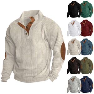 2024 Hot Selling Spring and Autumn European Size Men's 5XL Casual Standing Neck Long Sleeve Pit Corduroy Sweater M513 39