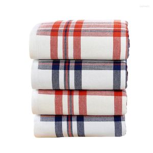 Ręcznik Plaid Terry Cloth Bath 100 bawełniany japoński dla mężczyzn dla kobiet dorośli łazienka 70 140