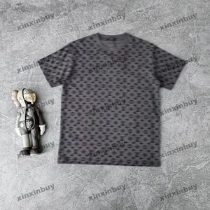 Xinxinbuy Men Designer Tee Tシャツ2024イタリアフィルックレター印刷1854ポロ短袖コットン女性グレーブラックブルーカーキM-2xl