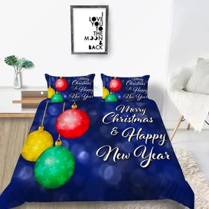 Sängkläder sätter hem textil blå jul dekoration set sängkläder täcke med kuddar