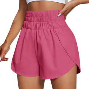 Kobiety Summer Fashion Sport Lose Yoga Shorts Elastyczne talia swobodny stały kolor Kobieta Wygodne krótkie spodnie 240510