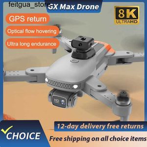 Drones New GX Max Drone Professional Obstacle Avoidance GPS 8K Dual Camera ESC Positioning Wifi Foldable FPV RC Brushless Height Maintenance S24513