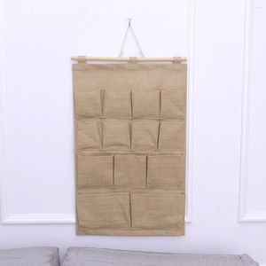 Storage Bags Canvas Bag Closet Wall Hanging Pouch Jute Shoes Holder Door Over The Organizer