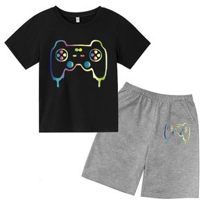 子供サマー2dプリントカラーゲームデザインTシャツファッションカジュアルスタイル快適な通気性のオナック半袖Tシャツ240511