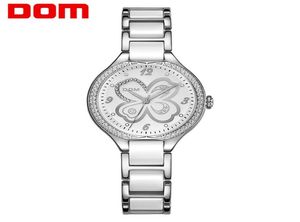 Dom Fashion Women Diamonds Orologio da polso Orologio in ceramica Top Brand Dress Luxury Brand Dress Ladies Geneva Quartz Clock G1271D7MS8641426