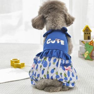 Dog Apparel Cute Pet Clothes Summer Fruit Pattern Cat Suspenders Vest Jumpsuit Tracksuit For Small Large Dogs Chihuahua Puppy Pyjamas XS