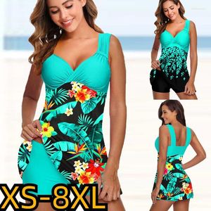 Donne da bagno femminile Donne sciolte sexy a due pezzi Tankini Swimsuit Stampa femmina Bikini Bather Monokini Abitudini da bagno alta