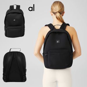Al Yoga Stow Backpack resistente à água Matte Neoprene Black Fitness Bag para homens e esportes de viagem femininos incluem pequenas bolsas