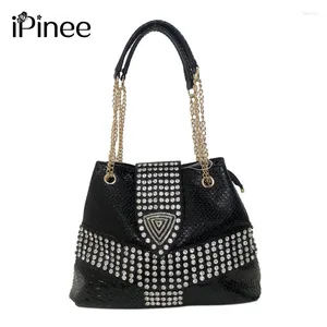 Bolsas de ombro Ipinee Stromestone Chain Crossbody for Women 2024 Messenger Bag Lady Bolsas de luxo