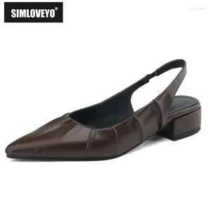 Случайные туфли Simloveyo Brand Brand Summer Women Women Sandals указали на низкие каблуки 3 см. Сказки на бретека