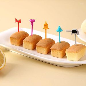 Gorks Animal Picks Mini Plastic Fruit For Children Bento Box Decor Cartoon Snack Cake Dessert Lunch Party Pick Toothpick