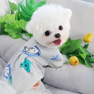 Vestuário para cachorro urso roupas estampadas oet com quatro pernas Yorkshire pulôver quente de inverno desenho animado de pelúcia de pelúcia