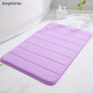 Bath Mats Unbreakable Bathroom Mat Solid Color Sponge Velvet Coral Carpet Floor Simple Door Comfortable Large Wear-resistant Rug