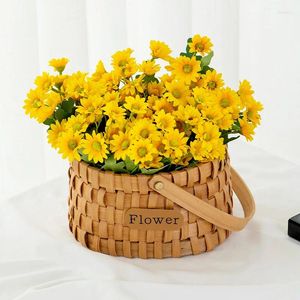 Dekorativa blommor Autumn Artificial Flower Silk Daisy Plant Bridal Bouquet Wedding Table Fake Party Vase Country Outdoor Home Decor