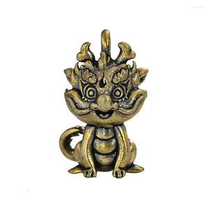 Decorative Figurines 1PC Copper Cute Dragon Pendant Jewelry Aesthetic Room Decor Wall Hanging Decorations DIY Bags Key Chain Gift