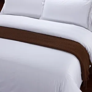 Set di biancheria da letto in cotone concorrente bianco raso ricamato di lusso el home tessile letto piatto filowcase cuscino 4pcs