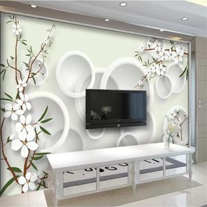 Papéis de parede Wellyu papel de parede papel de parede personalizado 3d grandes murais po murais modernos boutique elegante sala de estar de flor fresca tv TV