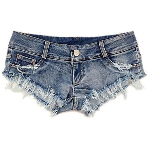 Sexiga kvinnors jeans denim booty shorts klubbkläder super kort feminino mager hål låg midja 240423