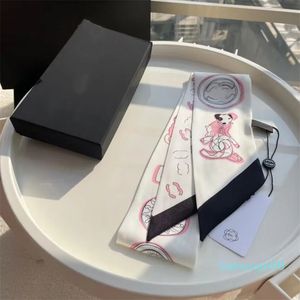 Classic Design Silk Scarves for Women Luxury Fashion Headscarves Designer Ties Thin Hair Scarves