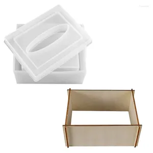 Baking Moulds Resin Molds Silicone For Tissue Holder Square Epoxy Casting Jewelry Makeup Storage Home Decoration