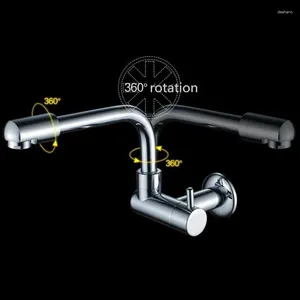 Küchenarmaturen G1/2 Messingwand montiert Einer kaltes Wasserhahn Waschbecken Waschbecken Doppelte 360 Grad Drehleiste Verlangen Sie Mop Pool
