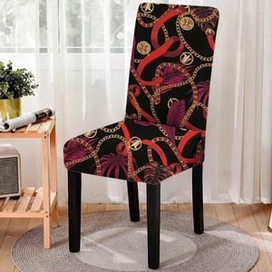 Chair Covers Leopard Print Cover For Dining Room Stretch Spandex Seat Anti-dirty All Inclusive Protector Decor