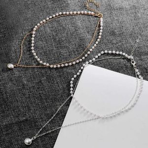 Pendant Necklaces Fashion Chain Pearl Necklace Womens Charm Pendant Necklace Bead Chain Jewelry Gifts 2022 Trent Accessories J240513