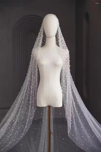 Abiti da festa veli glamour da 3 metri per perle abito da sposa personalizzati POS reale accessori per matrimoni