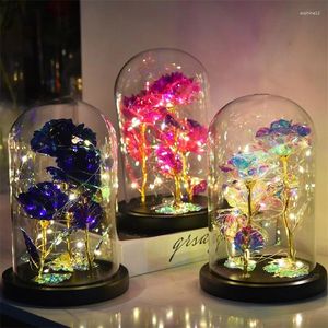 Flores decorativas LED Night Night Light 24K FOIL GOOL TAPLE Emitindo simulado como um presente de Natal do Dia dos Namorados