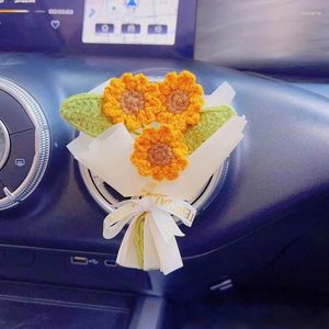 Dekorative Blumen künstlicher Mini -Blumenstrauß gestrickte Häkele Valentinstag Mutter Sonnenblume Rosengeschenk DIY Hochzeitsdekoration Supply