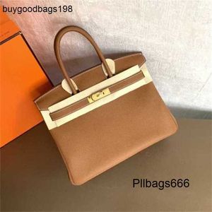 Designer Bags Birkinnss Handbags 30cmtogo Leather Upgraded Semi Manual Wax Thread Handbag Large Capacity O6D7