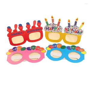 Party Favor 100st Fashion Creative Happy Birthday Glasses Frame Cartoon Eyewear Decoration Decorative Supplies Child Boy Girl Girl