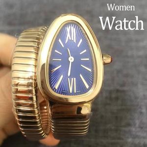 時計高品質の女性高級時計デザイナーウォッチスネークウォッチ20mmサイズのクォーツムーブメントステンレス鋼ゴールドウォッチストラップモダンファッションカジュアルクラシックウォッチ