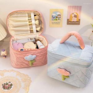 Storage Bags Corduroy Makeup Compartment Bag Outdoor Large-Capacity Cosmetic Portable Handheld Pouch Multifunction Toiletry Kit