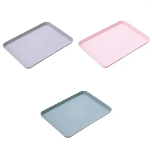 Storage Bags 3 Pcs Nordic Rectangular Tea Tray Plastic Home Kitchen Fruit Dessert Small