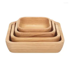 Bowls Natural Handcrafted Square Serving Bowl For Fruits Or Salad Solid Wooden - 4 Sizes