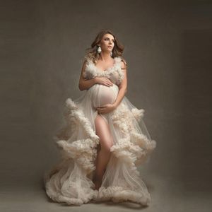 Vintage Evening Dresses Puffy Tulle Maternity Gowns With Straps Long Ball Gown Photography Plus Size Pregnancy Dress Custom Made 287t