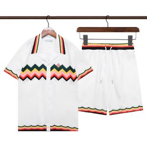 Modedesigner Hawaii Beach Casual Shirt Set Summer Herren Business Shirt Kurzarm Top Lose Shirt Asian Size M-XXXL