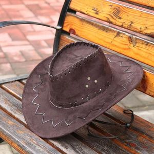 Беретс 1PC Женщины мужчины дикая западная шляпа Cancie Cowgirl Cowboy Hats Fashion Western Headwear Cap Практический полиэфирный орнамент