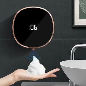 Liquid Soap Dispenser Automatic Foam Touchless Wall-mounted LED Temperature Display Infrared Sensor Machine Smart Bathroom