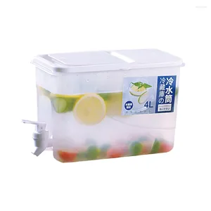 Vattenflaskor med kranens kylskåp Dispenser Plastiska dryck Multifunktion Limonadbehållare stor kapacitet för kalla drycker