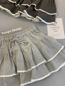 Лето y2k юбки женская одежда с высокой талией кружевная кружевная а-lice jupe fashion sweet saia mini mini skirt faldas mujer de moda 240513