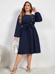 Sukienki plus size długie sukienki Plus Sukienki Kobiet Sukienki Modne przednie guziki luźne swobodne śrubowe szat