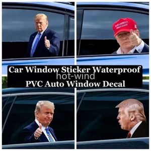 Trump 2024 Çıkartma Seçim Çıkartmaları Araba Komik Banner Bayraklar Sol Sol Pencere Peel Kapalı Su Geçirmez PVC Çıkartma Parti Malzemeleri FY3761 SXJUL22